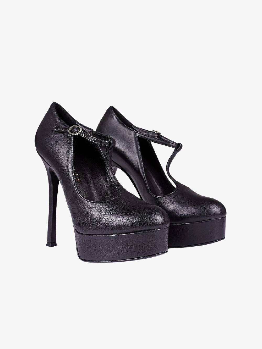 MARC ELLIS Décolleté MT23 Donna In Pelle Nera Con Platform