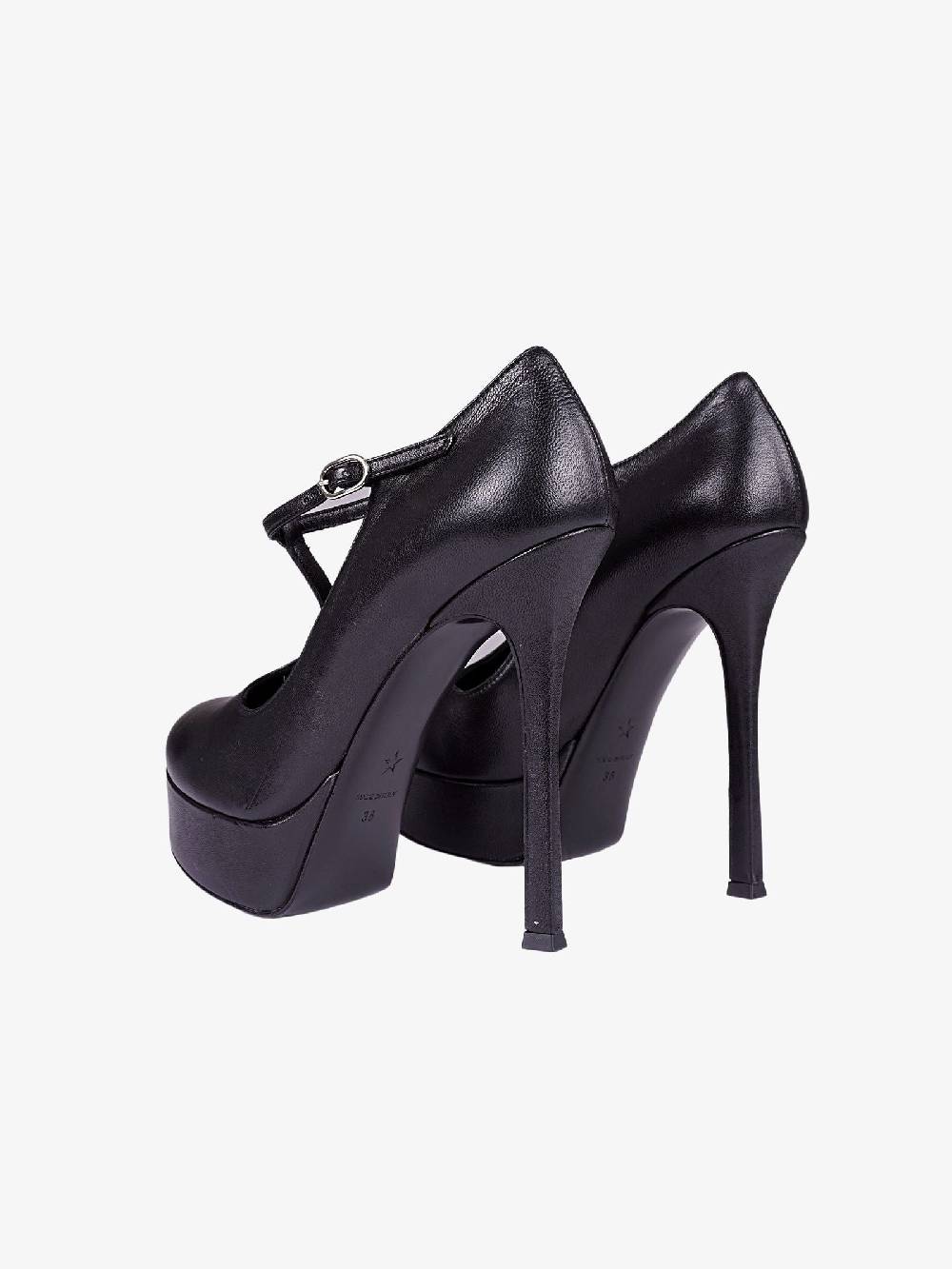 MARC ELLIS Décolleté MT23 Donna In Pelle Nera Con Platform