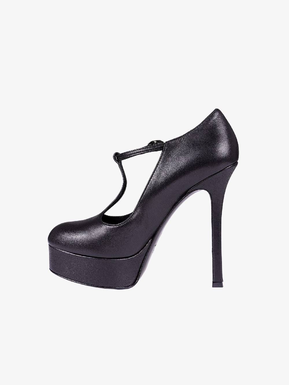 MARC ELLIS Décolleté MT23 Donna In Pelle Nera Con Platform