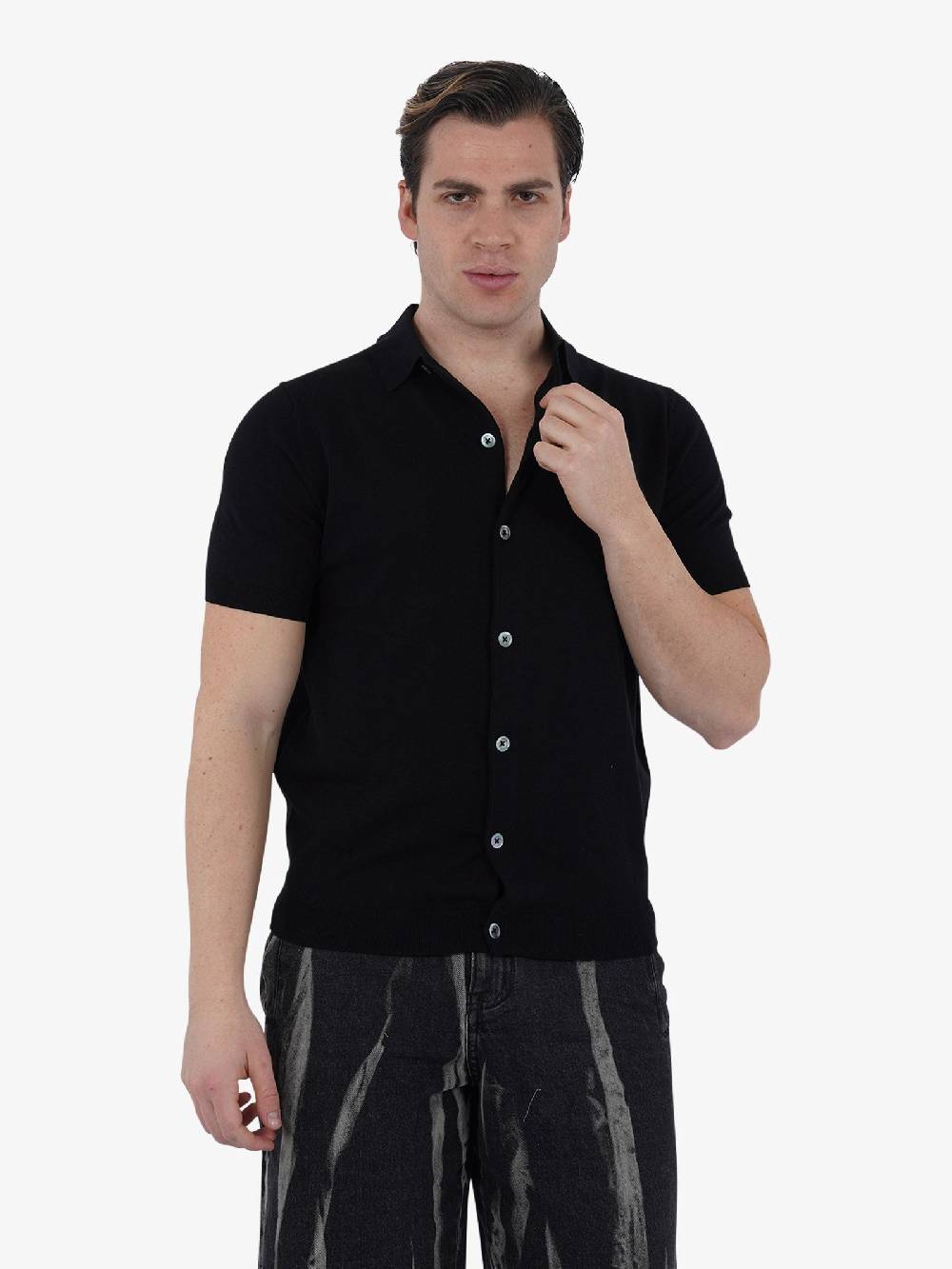 DIKTAT Camicia DK67009 Uomo Cotone Nero