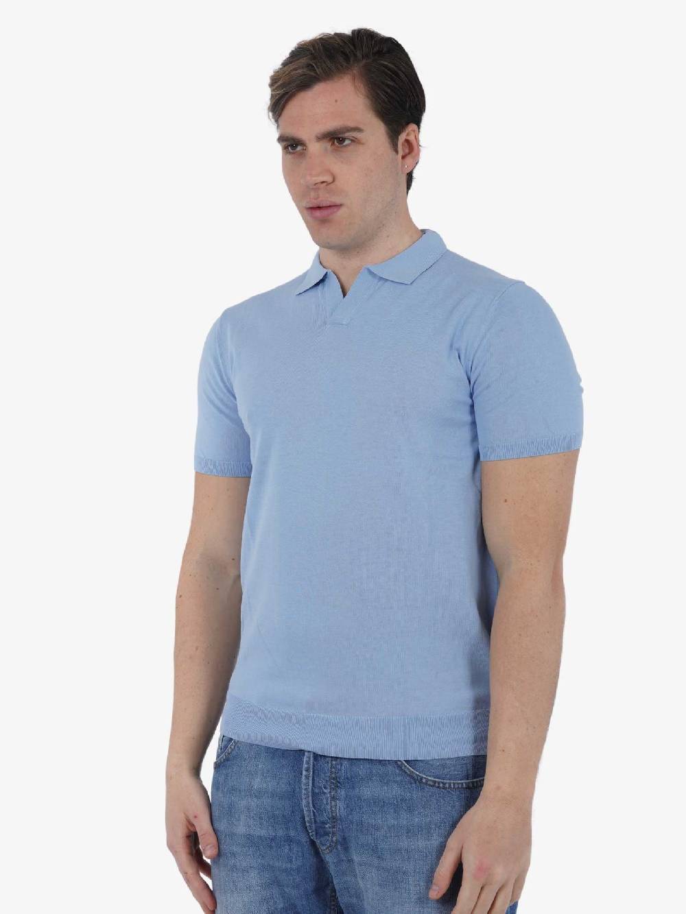 DIKTAT Polo P/L M/M DK67008 Uomo Cotone Azzurro