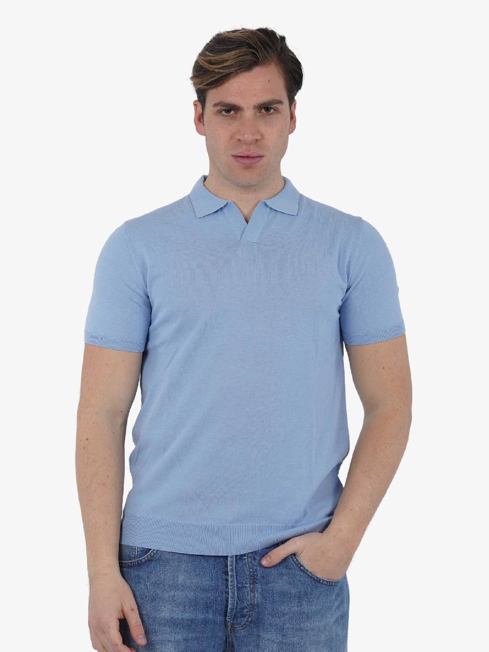 DIKTAT Polo P/L M/M DK67008 Uomo Cotone Azzurro