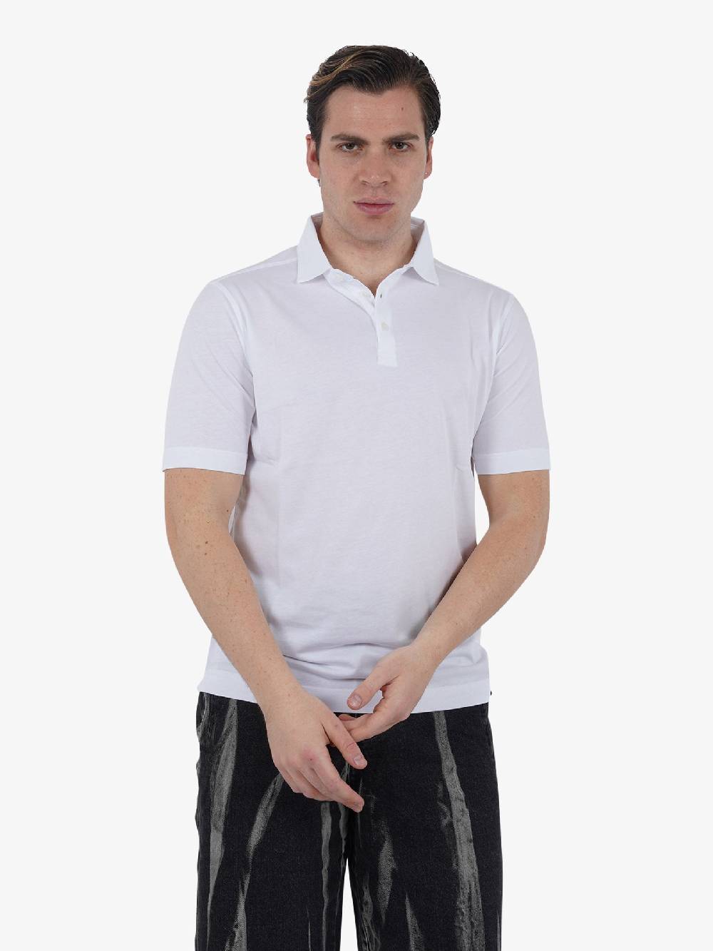 DIKTAT Polo SUPIMA DK67102 uomo cotone bianco