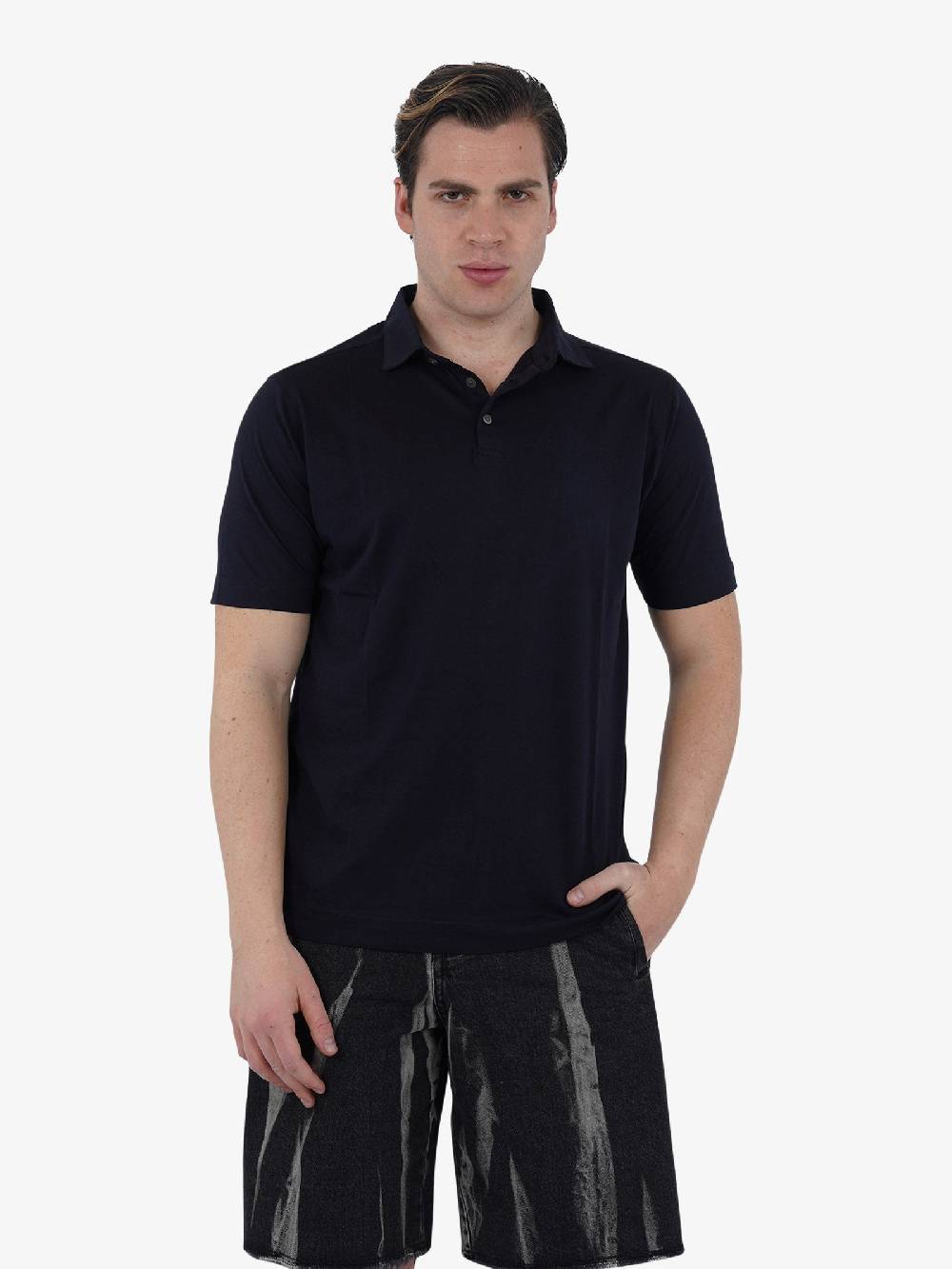 DIKTAT Polo SUPIMA DK67102 Uomo Cotone Blu