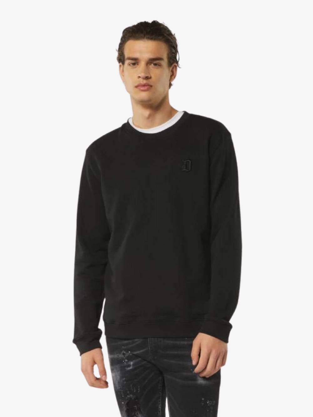 DONDUP Felpa Girocollo In Cotone Uomo Nera