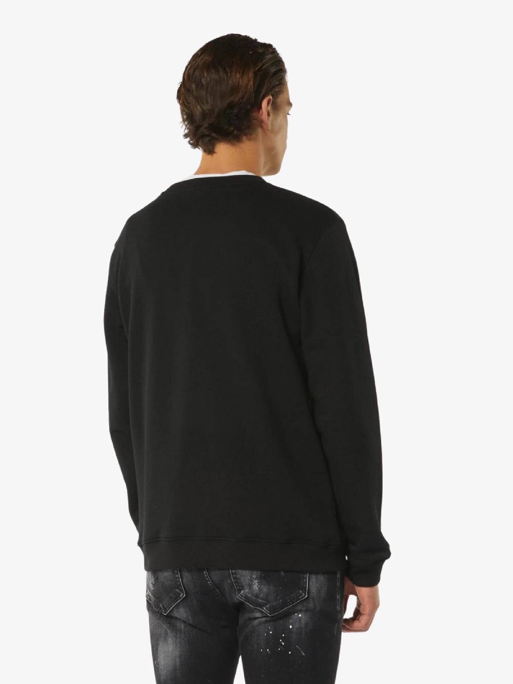 DONDUP Felpa Girocollo In Cotone Uomo Nera