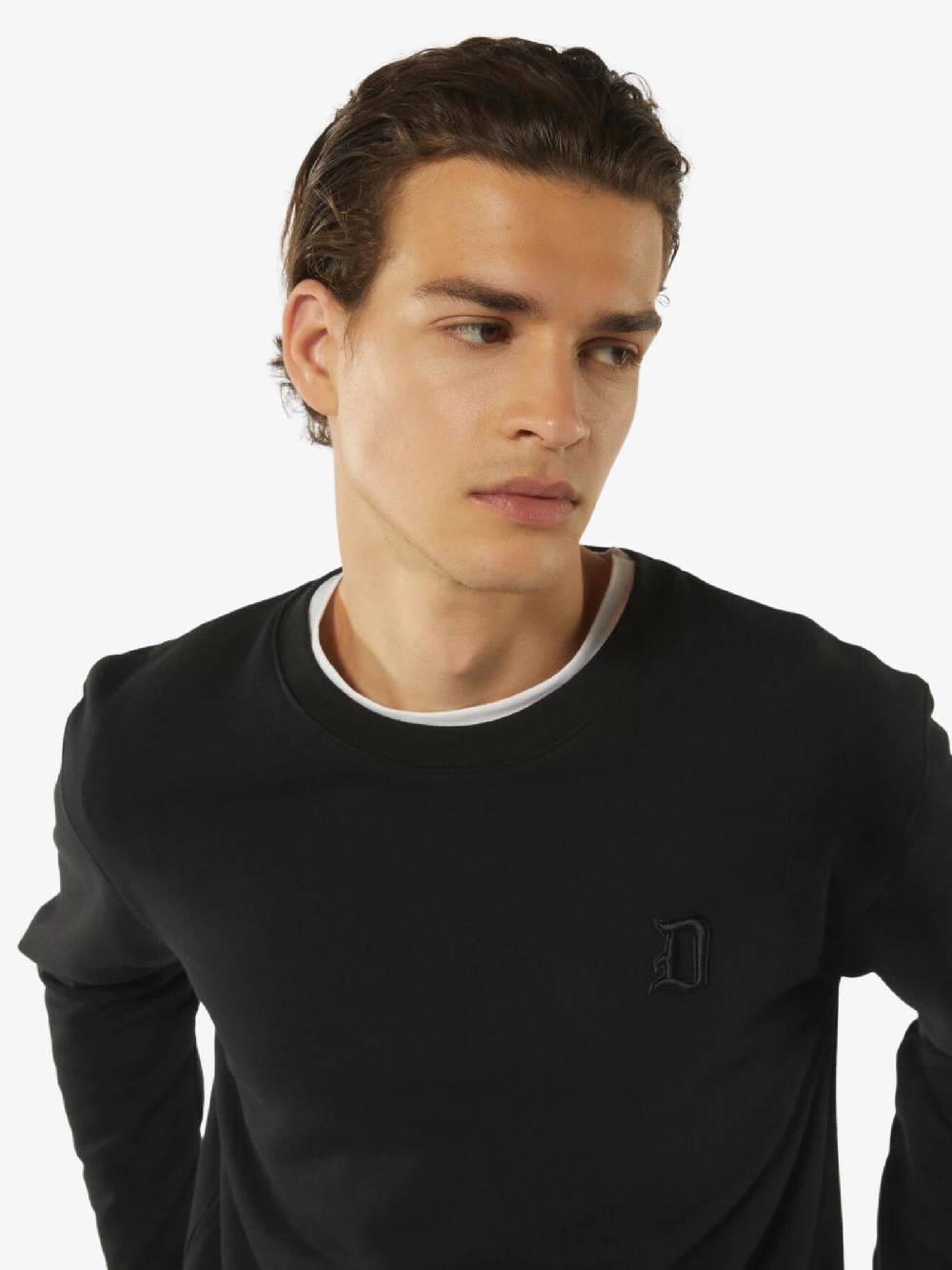 DONDUP Felpa Girocollo In Cotone Uomo Nera