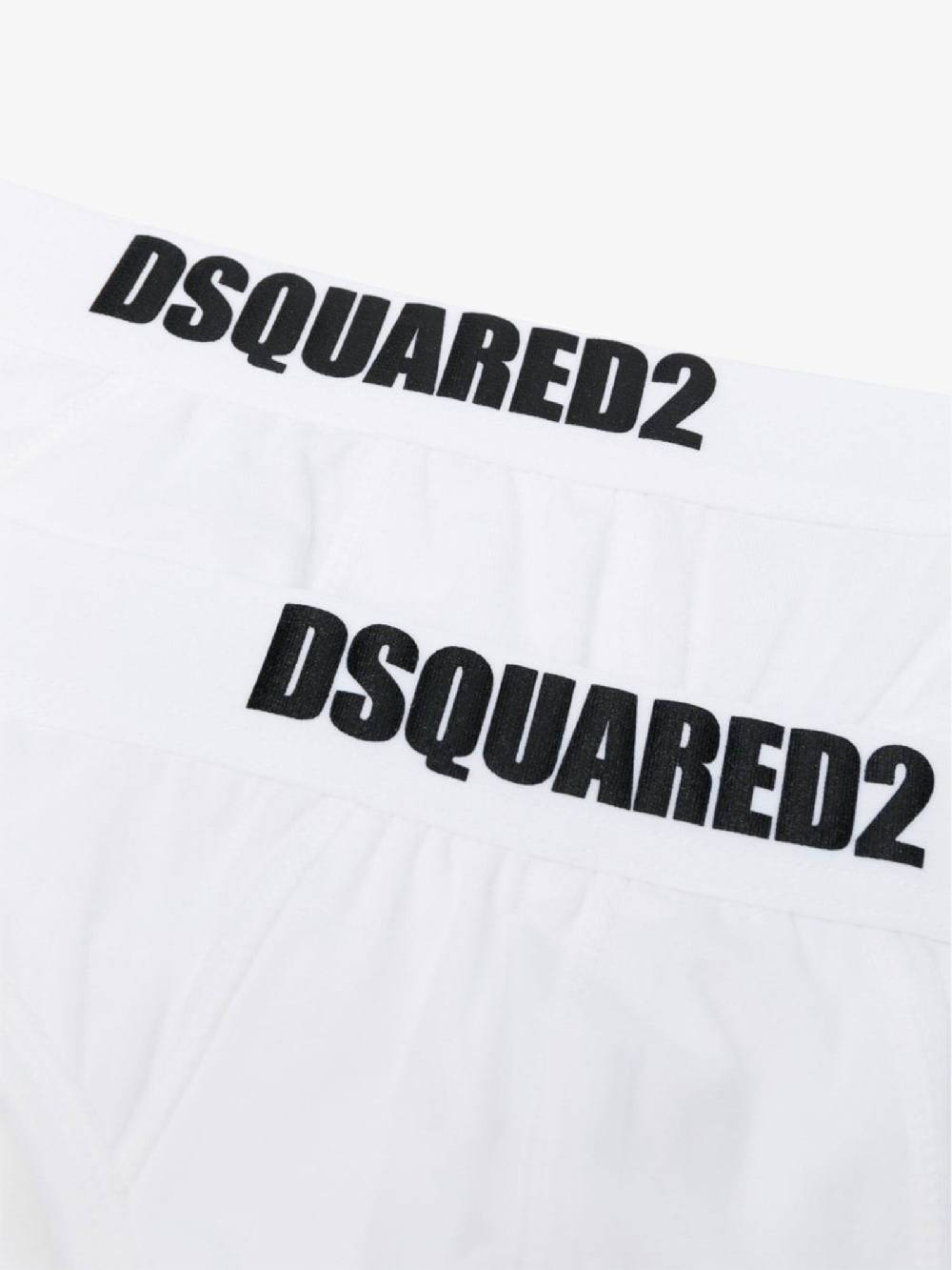 DSQUARED2 Intimo Slip Doppio Pack Uomo Bianco