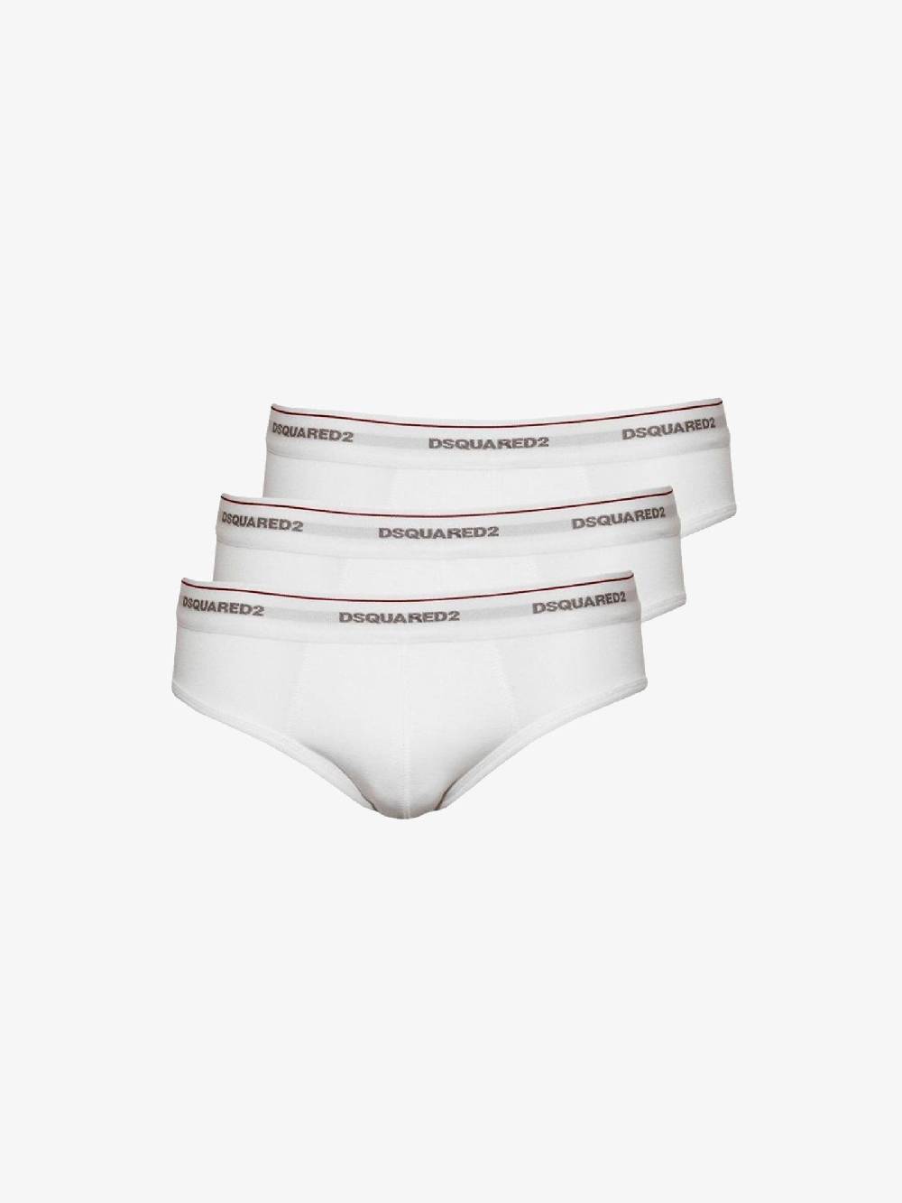 DSQUARED2 Slip Underwear Uomo Bianco 3 Pezzi