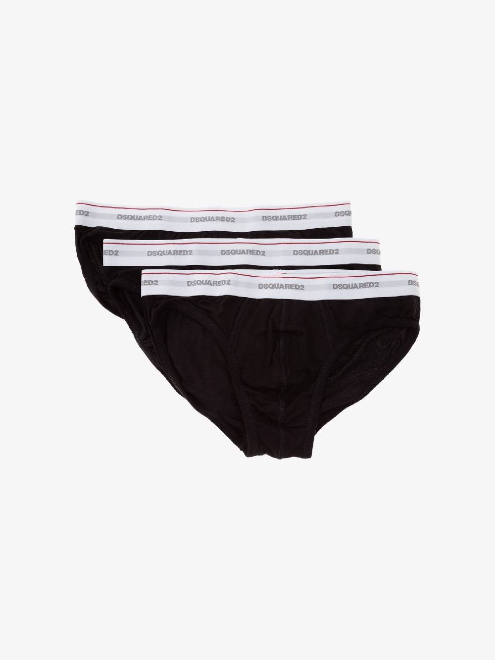 DSQUARED2 Slip Uomo Nero Logo 3 Pezzi