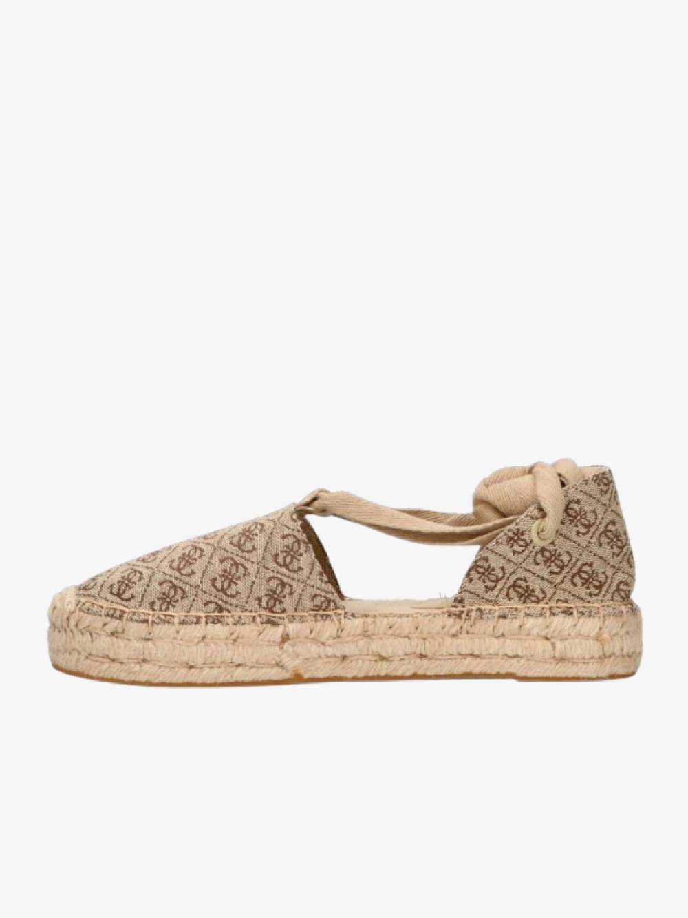 GUESS Espadrillas Donna Beige In Cotone Con Stampa 4G Logo