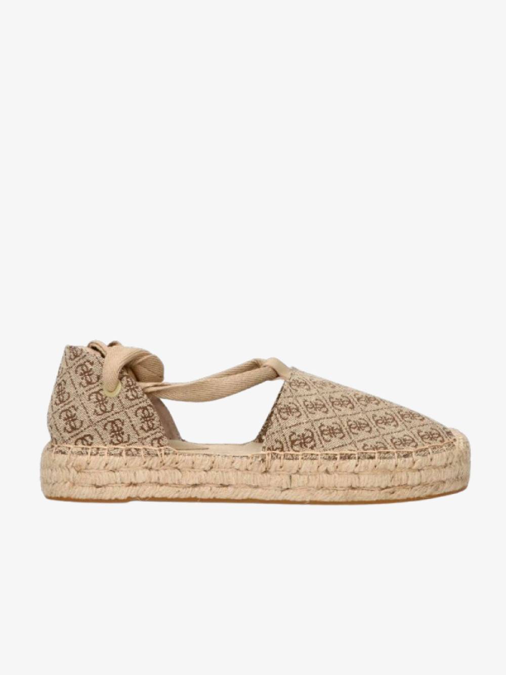 GUESS Espadrillas Donna Beige In Cotone Con Stampa 4G Logo