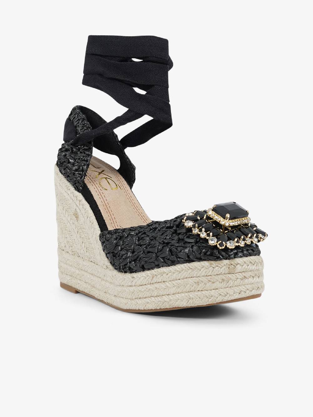EXE' Espadrillas 23105-23 Donna Rafia Nero
