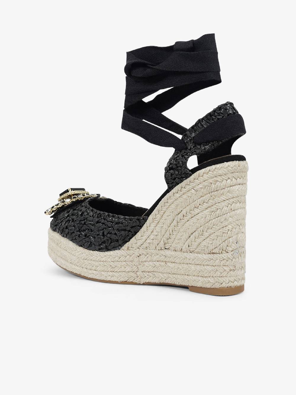 EXE' Espadrillas 23105-23 Donna Rafia Nero