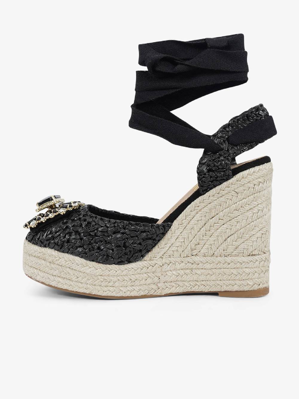 EXE' Espadrillas 23105-23 Donna Rafia Nero