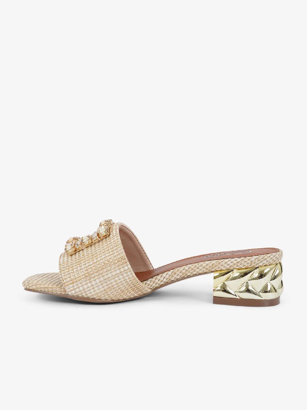 EXE' Sandali Bassi KATY-257 Donna Rafia Beige