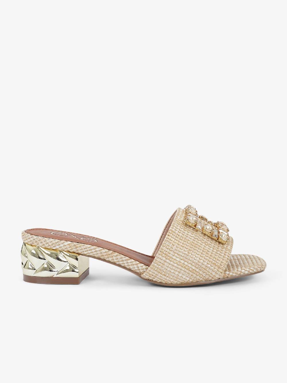 EXE' Sandali bassi KATY-257 donna rafia beige