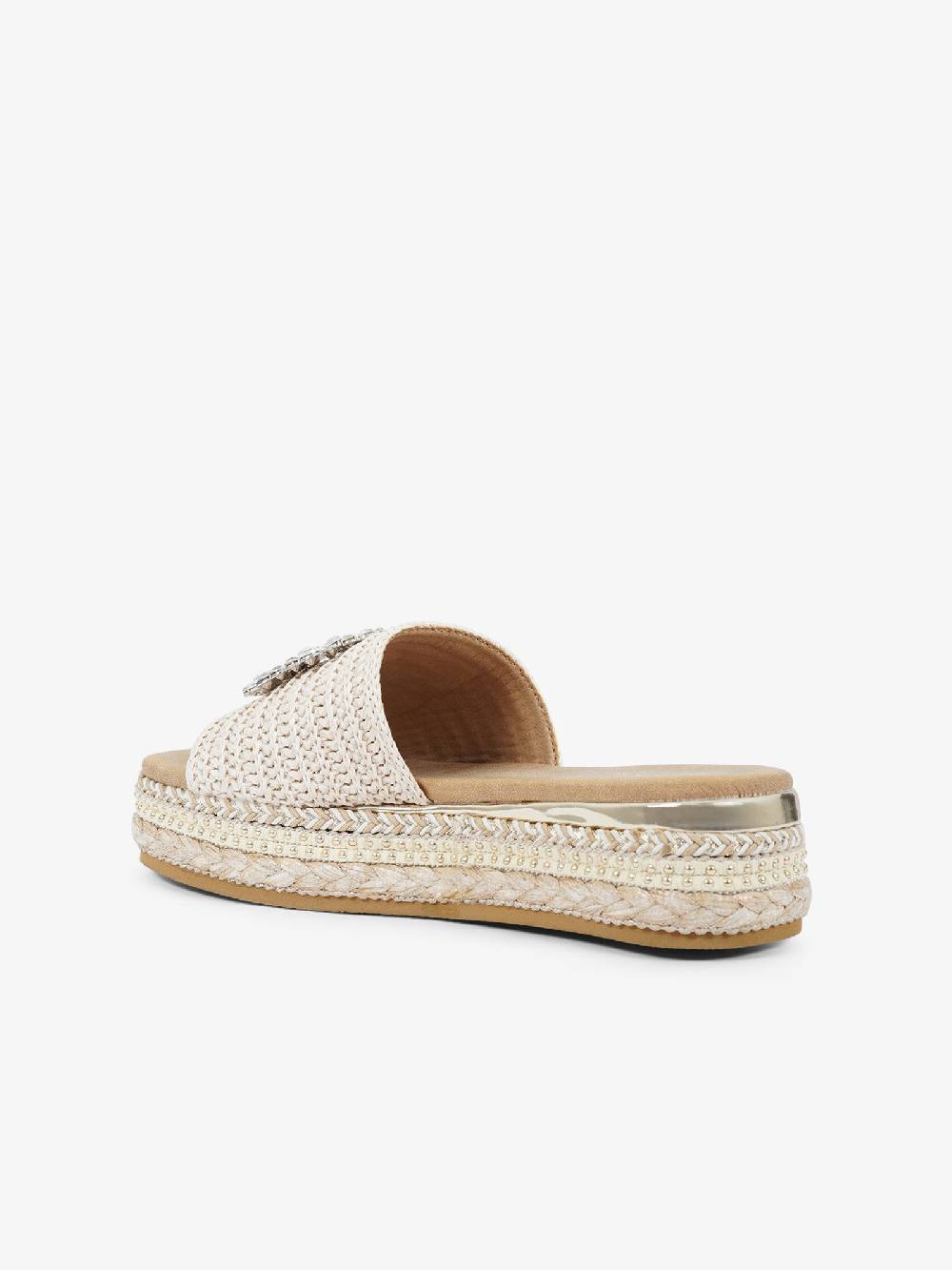 EXE' Sandali Con Zeppa 24085L-1-F Donna Rafia Beige