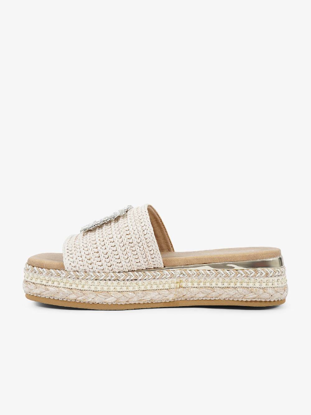 EXE' Sandali Con Zeppa 24085L-1-F Donna Rafia Beige