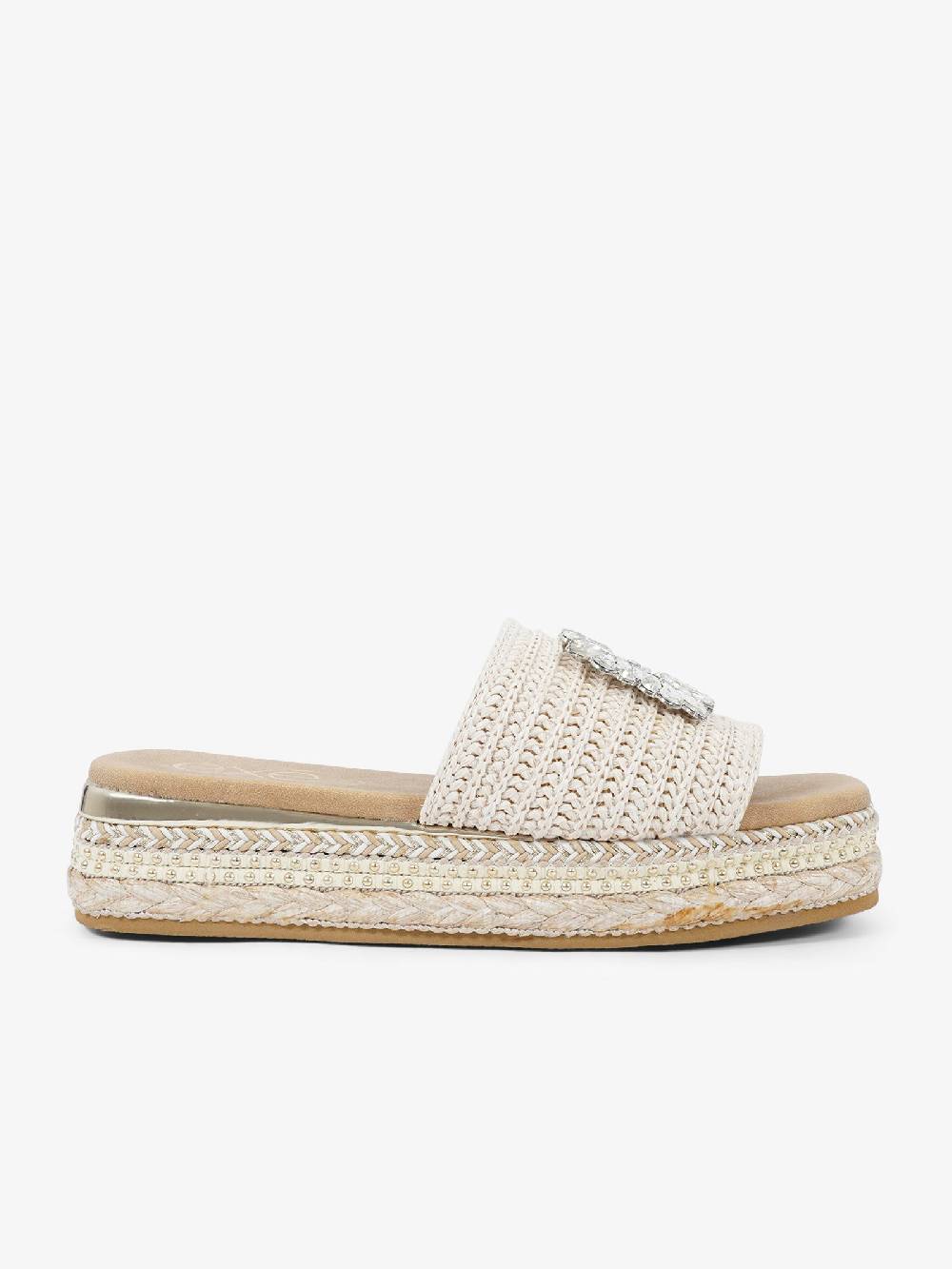 EXE' Sandali con zeppa 24085L-1-F donna rafia beige
