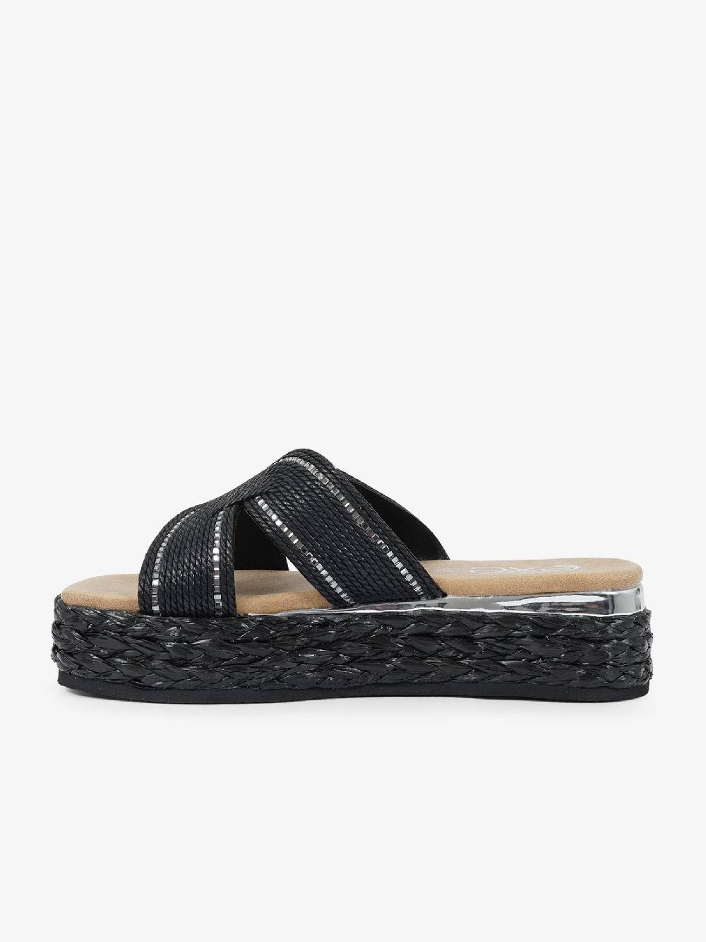 EXE' Sandali Con Zeppa 24085L-2-F Donna Nero