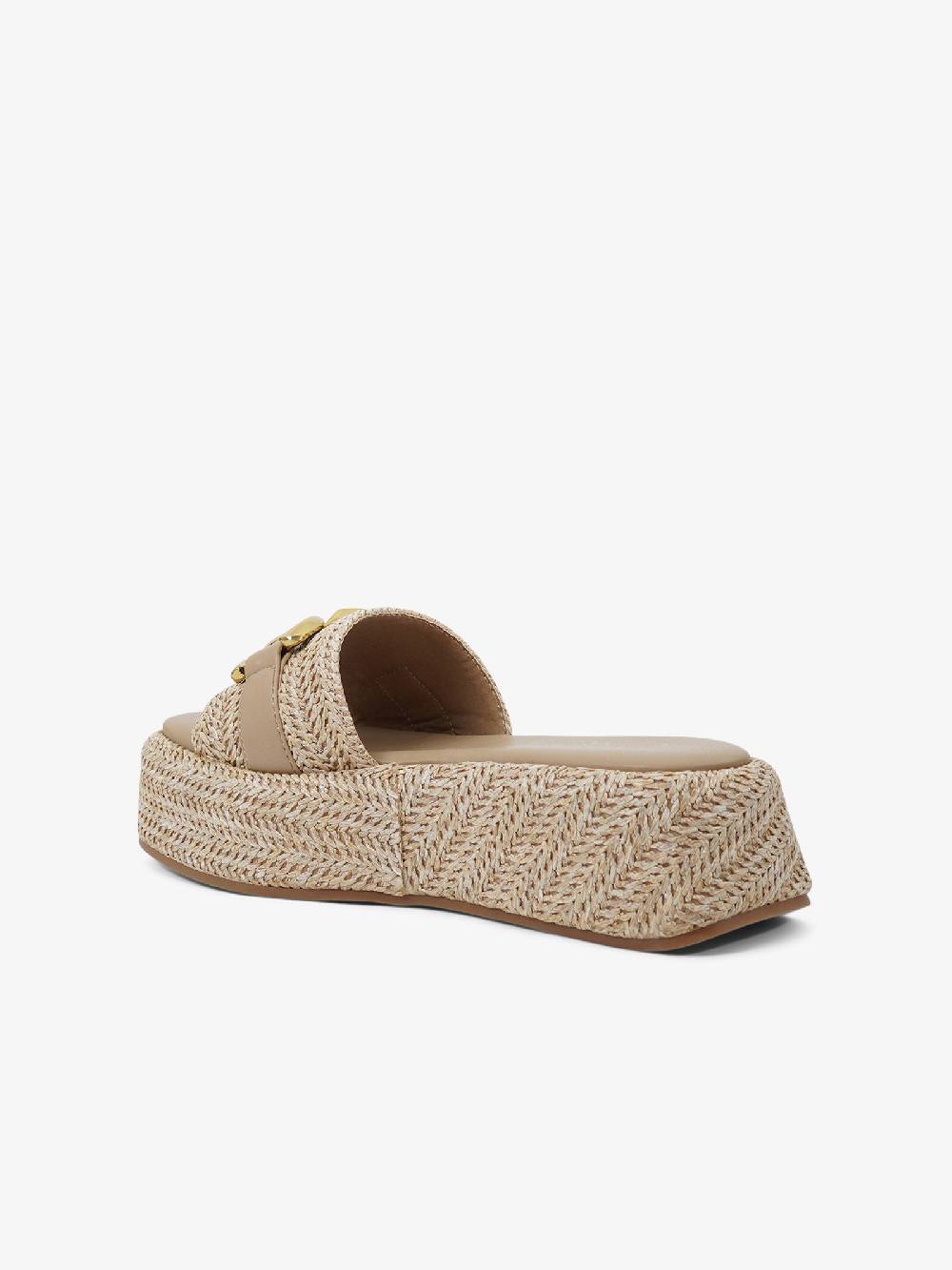 EXE' Sandali Con Zeppa VF2474-6 Donna Rafia Beige