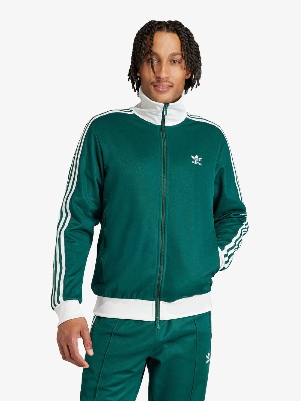 ADIDAS Felpa Adicolor Classic Beckenbauer IP0417 Uomo In Cotone Verde/bianco