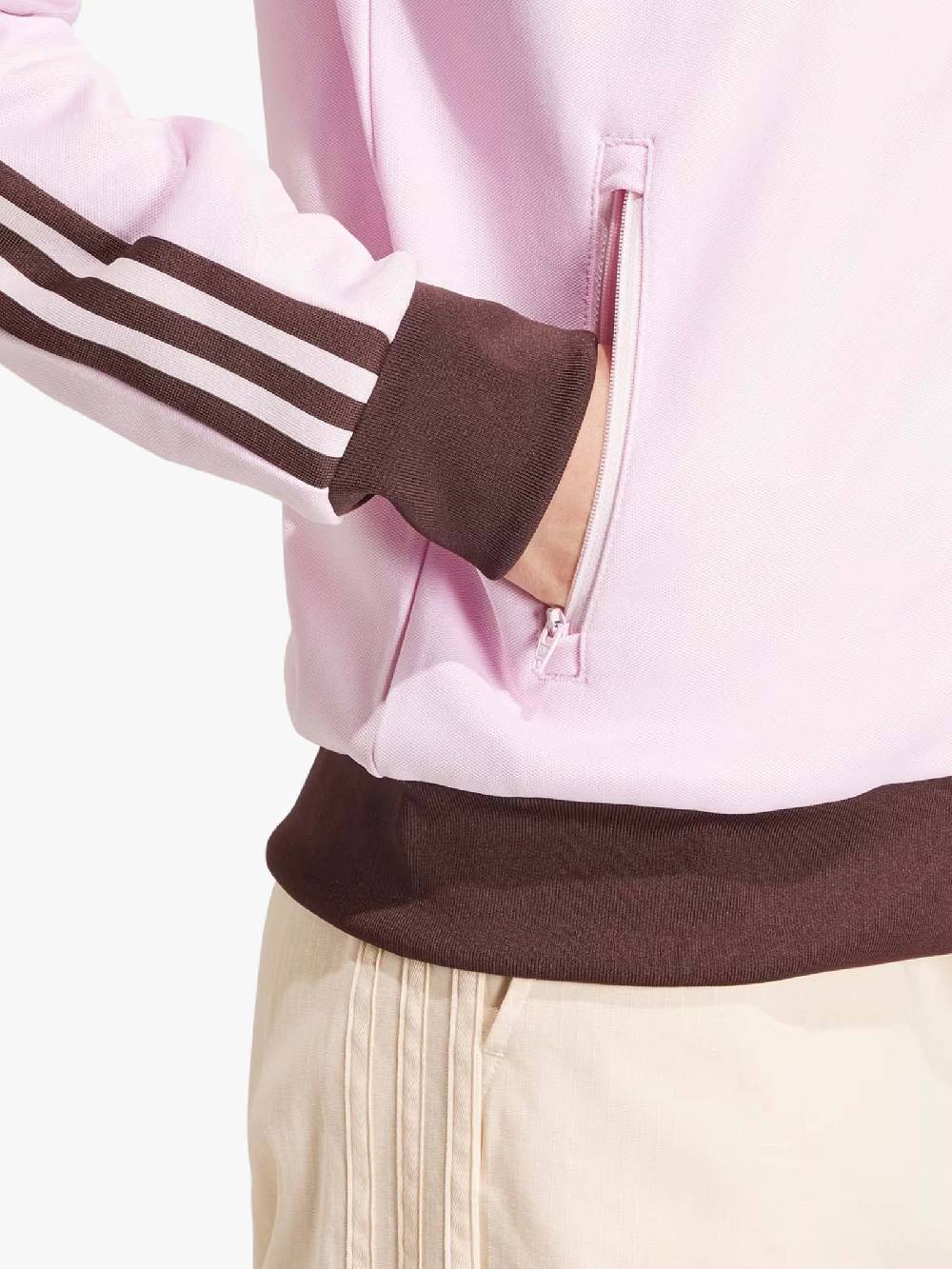 ADIDAS Felpa Adicolor Classic Beckenbauer IR6088 Donna In Cotone Rosa/marrone