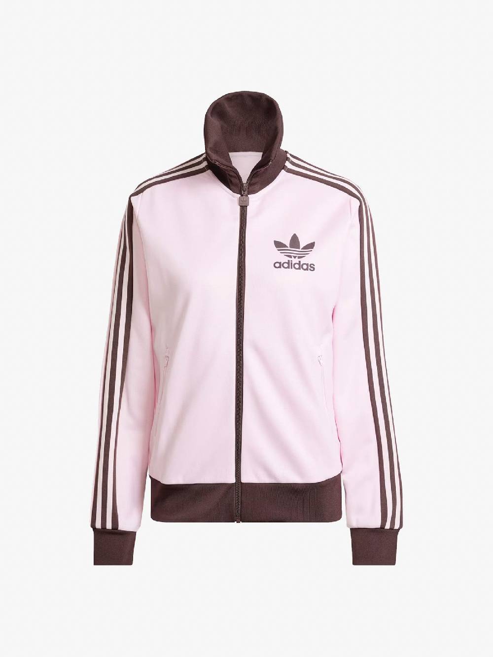 ADIDAS Felpa Adicolor Classic Beckenbauer IR6088 donna in cotone rosa/marrone