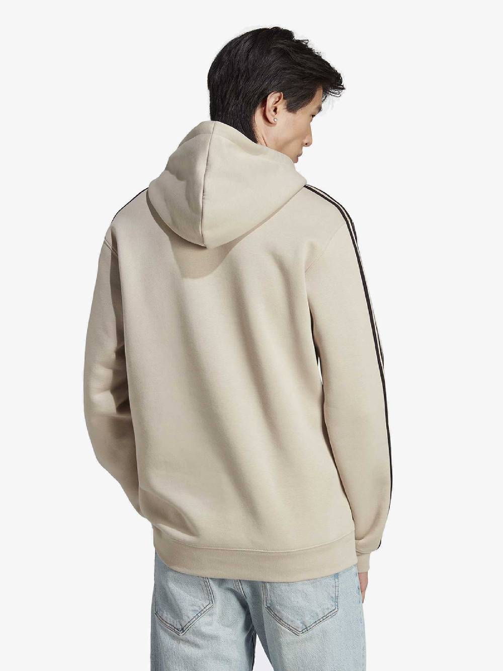 ADIDAS Felpa Con Cappuccio 3-Stripes Crew Adicolor Classics IL2490 Uomo Cotone Beige