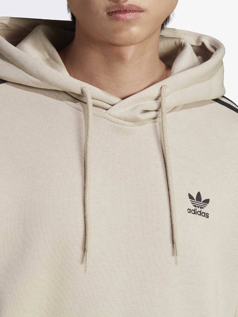 ADIDAS Felpa Con Cappuccio 3-Stripes Crew Adicolor Classics IL2490 Uomo Cotone Beige