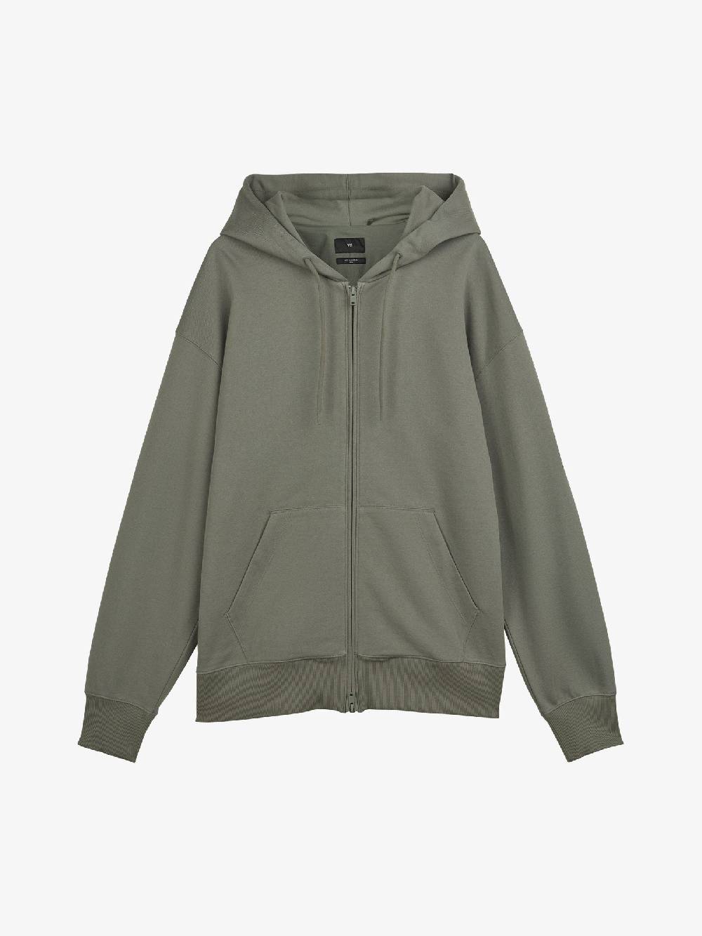 Y-3 Felpa con cappuccio e zip IP7703 uomo in cotone verde scuro