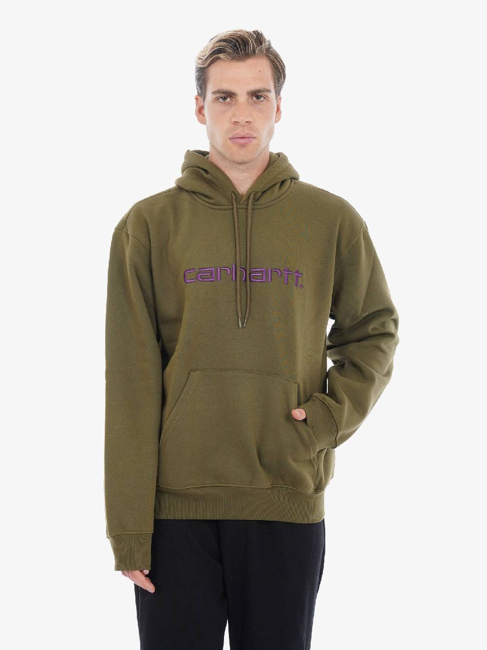 CARHARTT WIP Felpa Con Cappuccio I030547_1TE_XX Uomo Verde Altopiano
