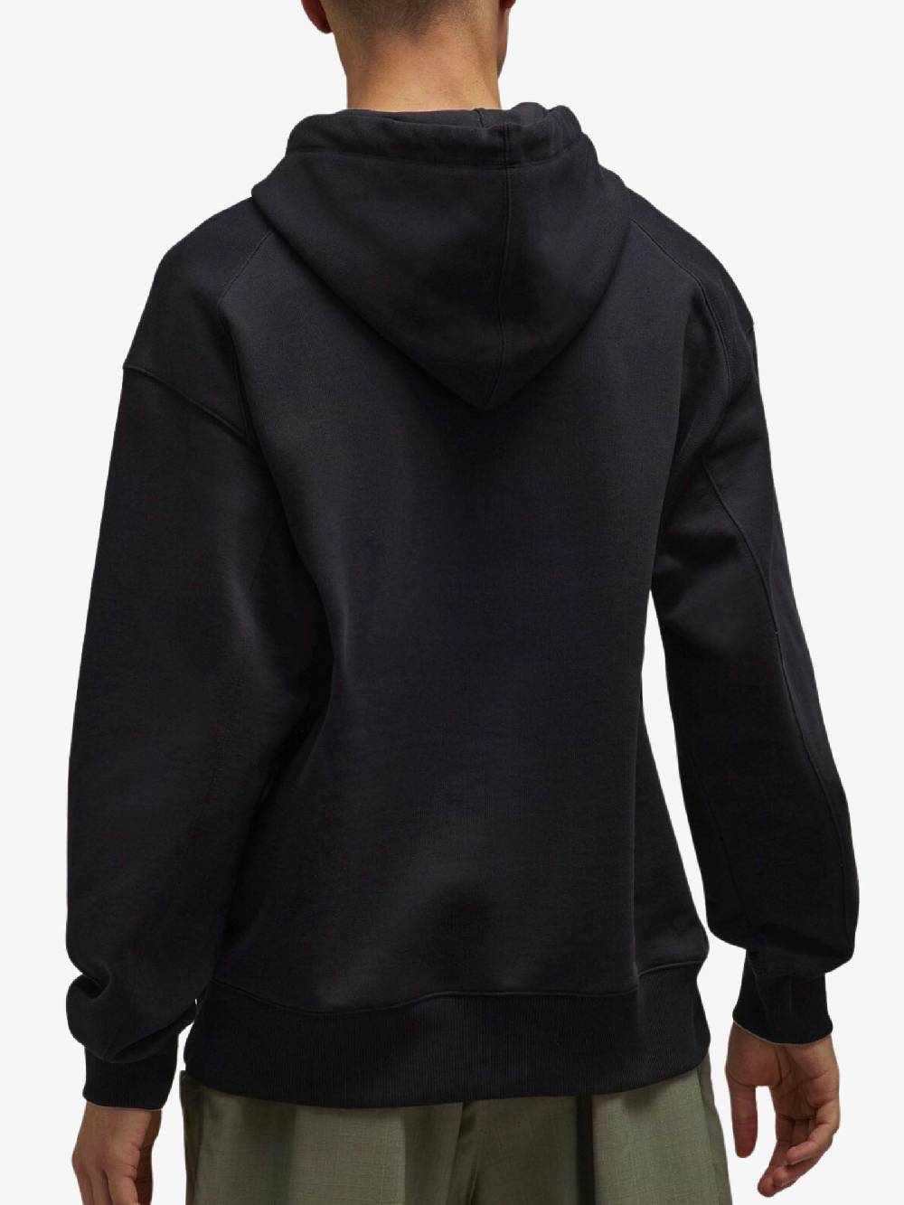 Y-3 Felpa Con Cappuccio IT7523 Uomo In Cotone Nero Maxi Logo