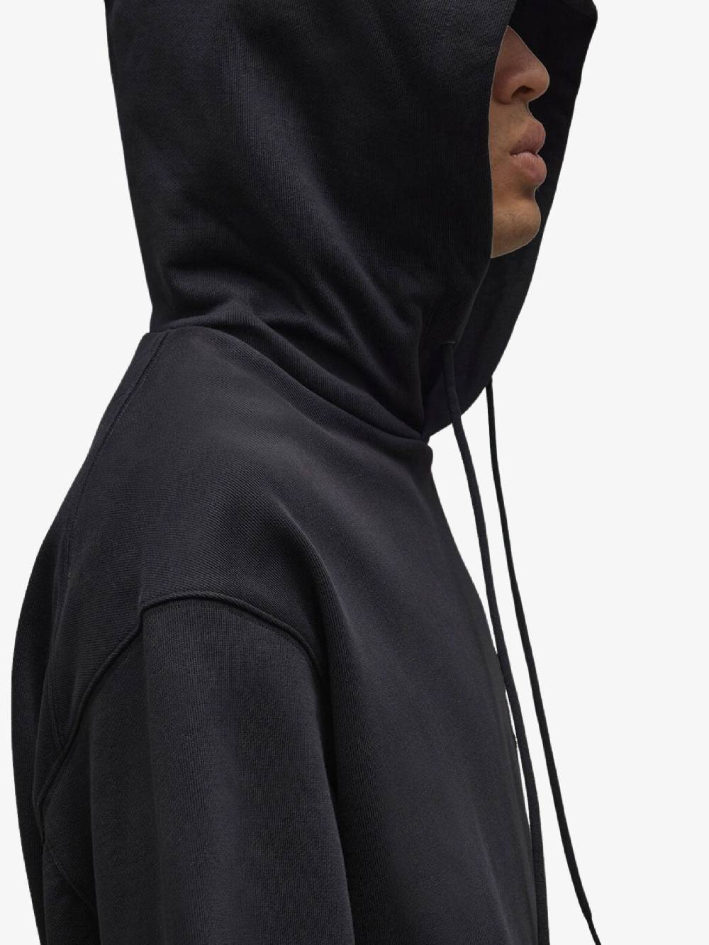 Y-3 Felpa Con Cappuccio IT7523 Uomo In Cotone Nero Maxi Logo