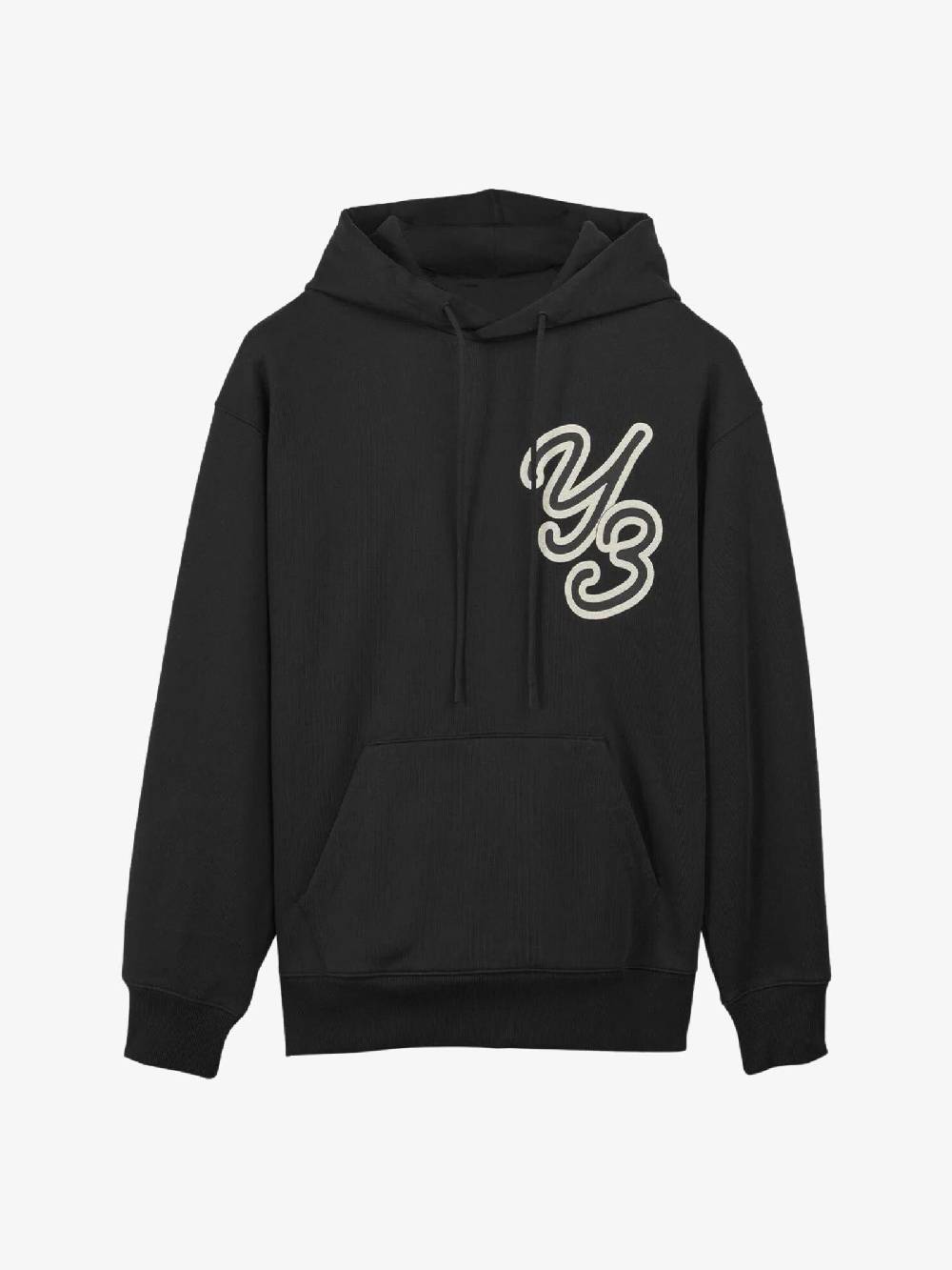 Y-3 Felpa con cappuccio IT7523 uomo in cotone nero maxi logo