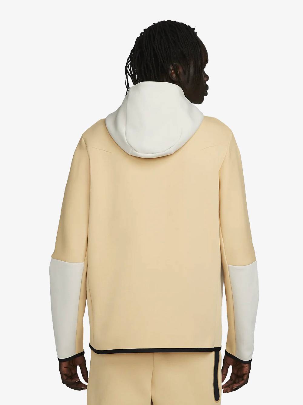 NIKE Felpa Con Cappuccio Sportswear Tech Fleece Uomo Gialla In Cotone