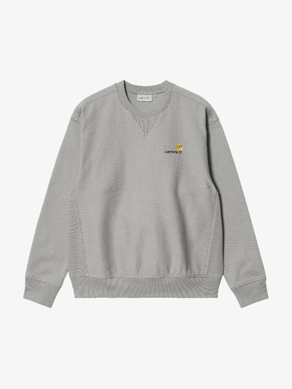 CARHARTT WIP Felpa girocollo American Script uomo grigia