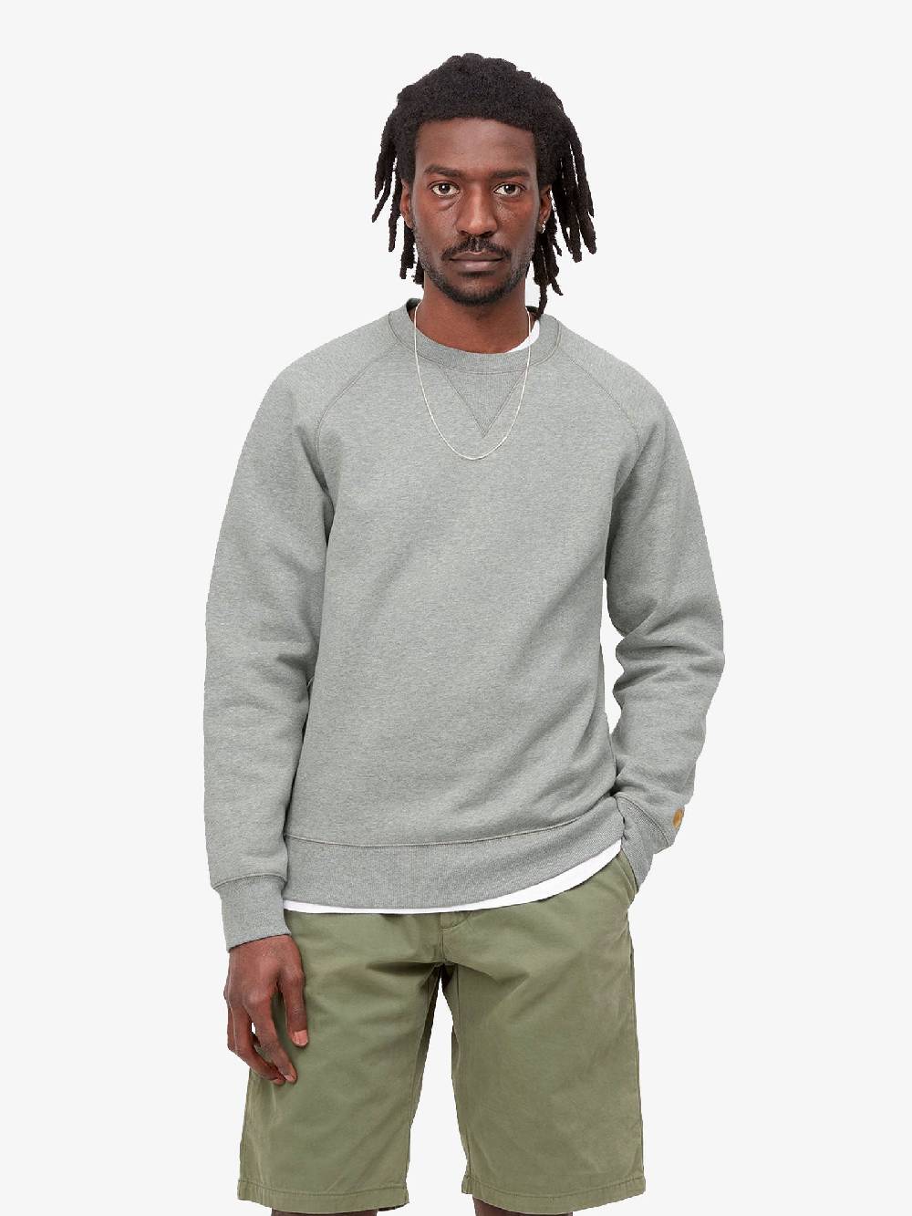 CARHARTT WIP Felpa Girocollo Chase Sweat Uomo Grigia