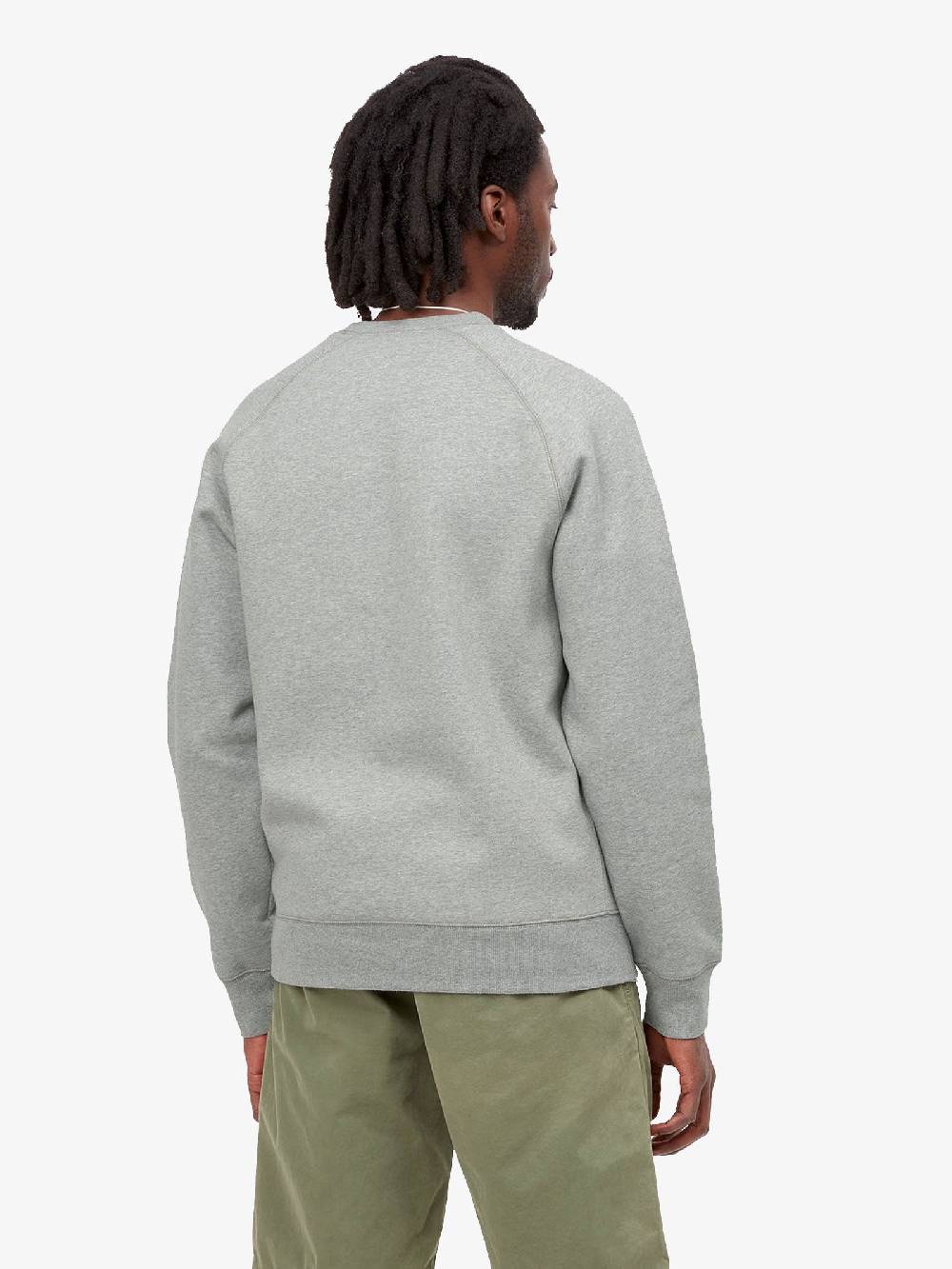 CARHARTT WIP Felpa Girocollo Chase Sweat Uomo Grigia