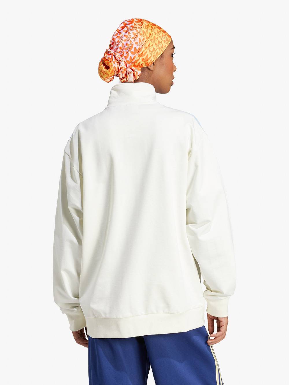 ADIDAS Felpa Girocollo Colorblock IR7471 Donna Cotone Bianco