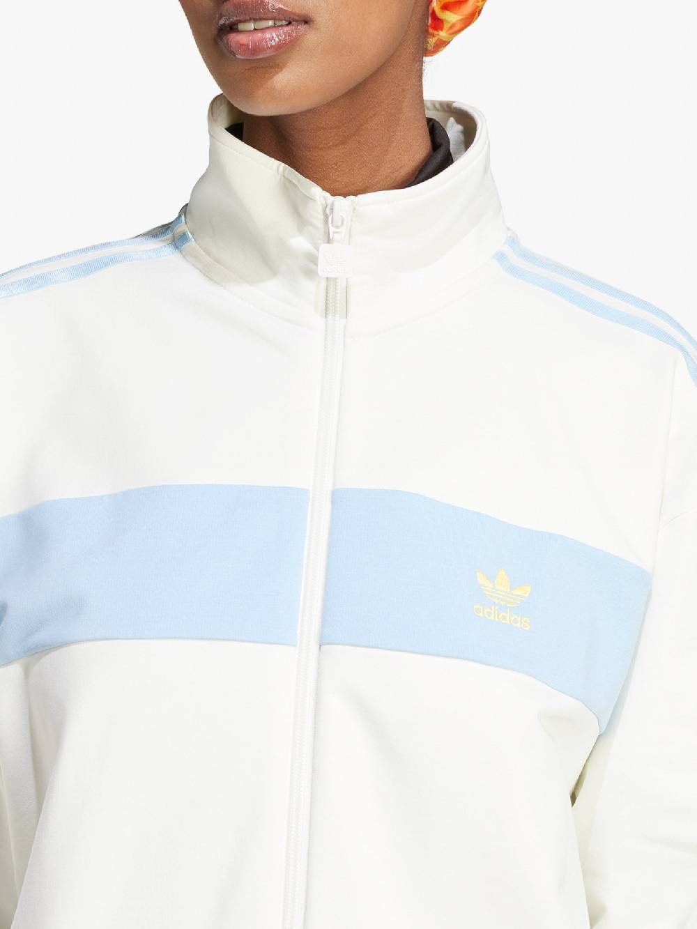 ADIDAS Felpa Girocollo Colorblock IR7471 Donna Cotone Bianco