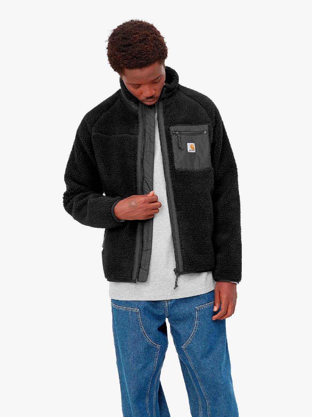 CARHARTT WIP Felpa Girocollo I025120_00E_XX Uomo Abbottonatura Frontale Nera