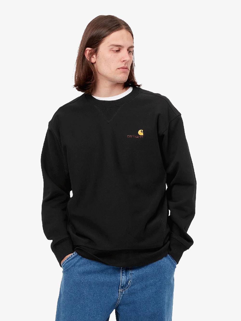 CARHARTT WIP Felpa Girocollo I025475_89_XX American Script Uomo Nera