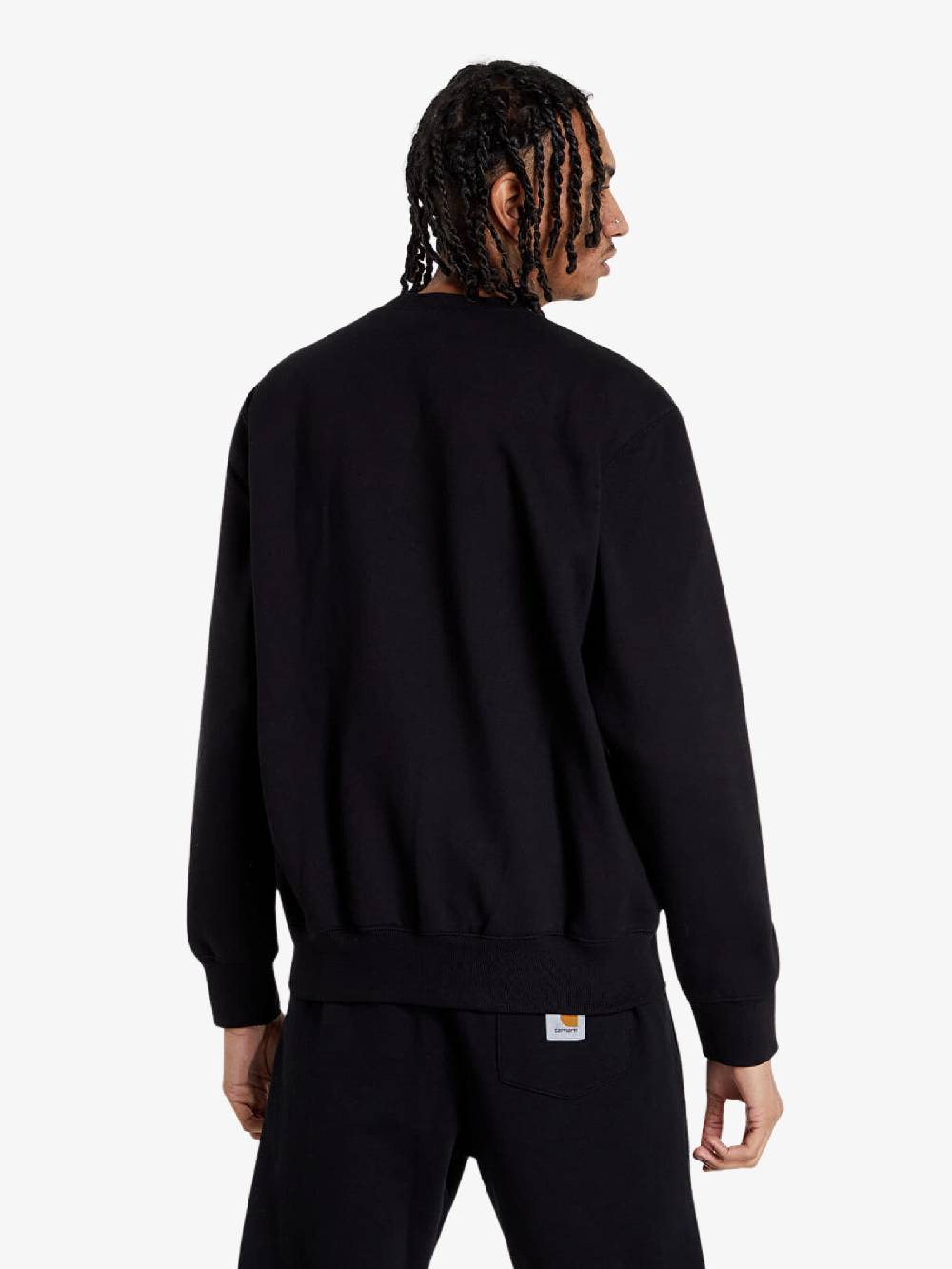 CARHARTT WIP Felpa Girocollo I030546_0D2_XX Uomo Nera In Cotone Spazzolato