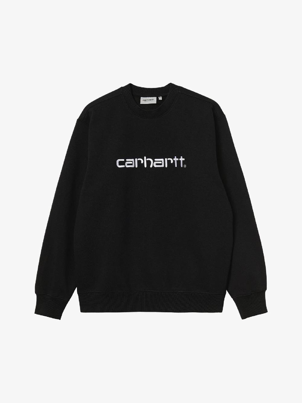 CARHARTT WIP Felpa girocollo I030546_0D2_XX uomo nera in cotone spazzolato