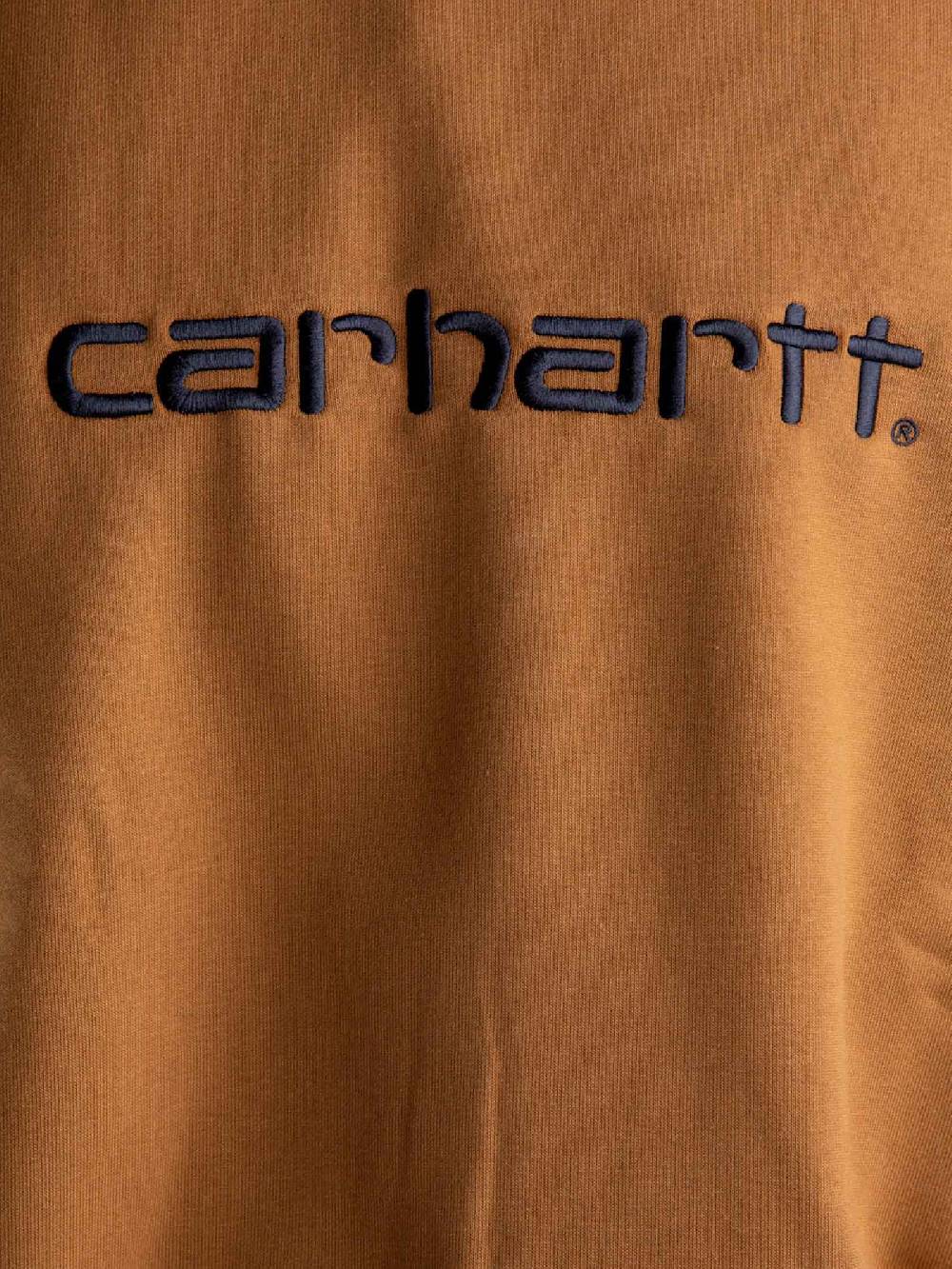 CARHARTT WIP Felpa Girocollo I030546_1QB_XX Uomo Marrone In Cotone Spazzolato