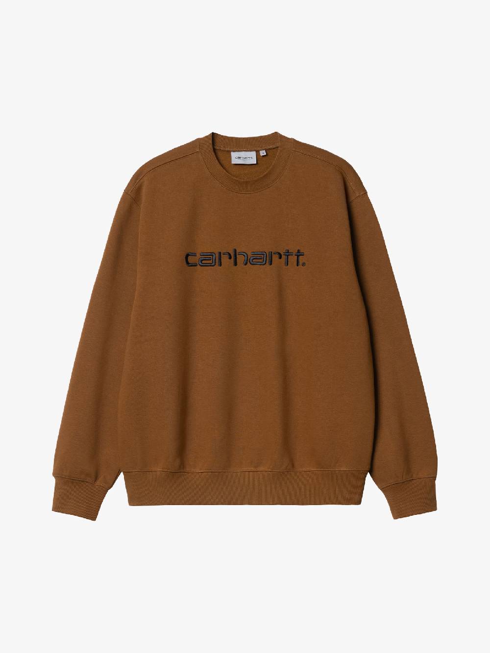 CARHARTT WIP Felpa girocollo I030546_1QB_XX uomo marrone in cotone spazzolato