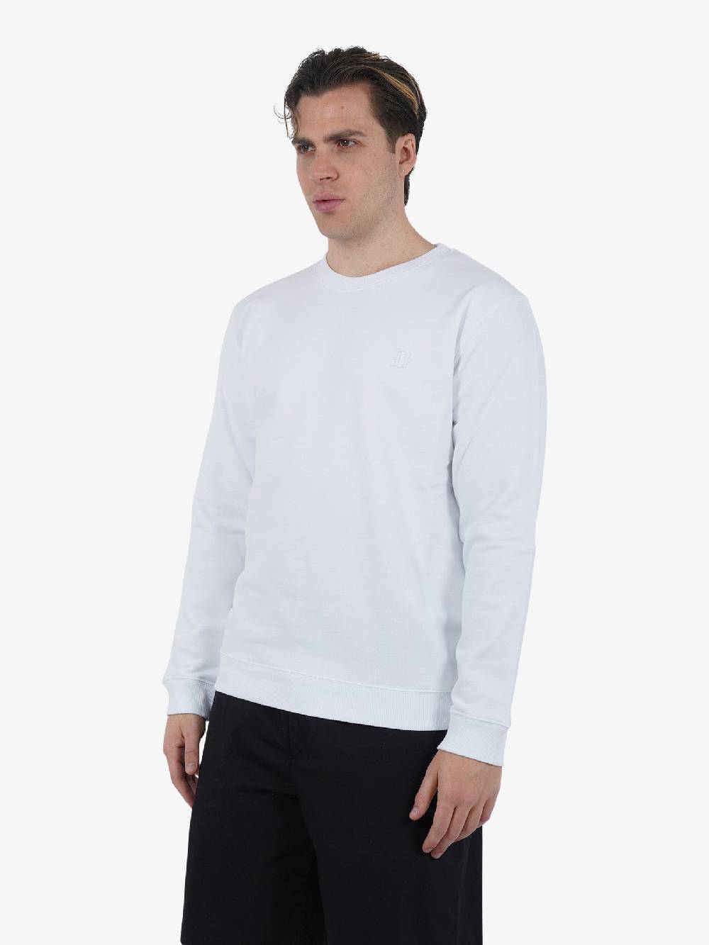 DONDUP Felpa Girocollo In Jersey Di Cotone UF641 KF0196U FS6 DU Uomo Bianco