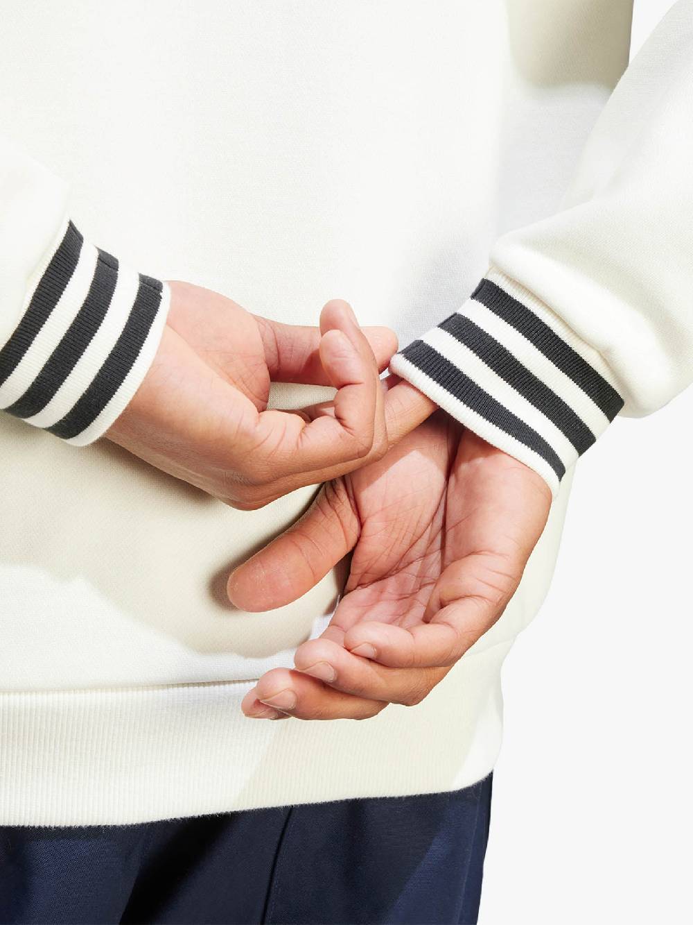 ADIDAS Felpa Girocollo Nice Embroidered IR7595 Uomo Cotone Bianco